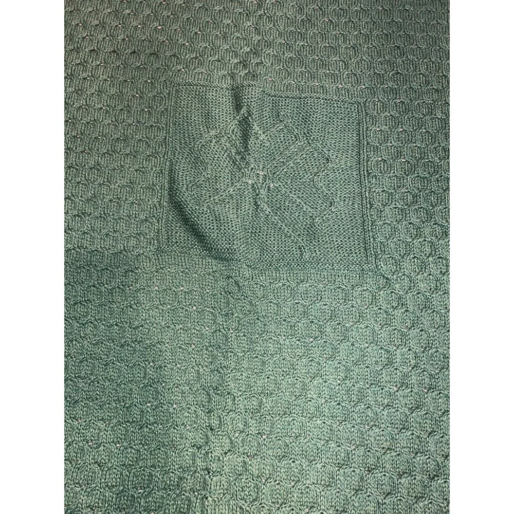 Ireland Merino Wool Throw Blanket Irish Shamrock Fisherman Cable Knit Warm Cozy